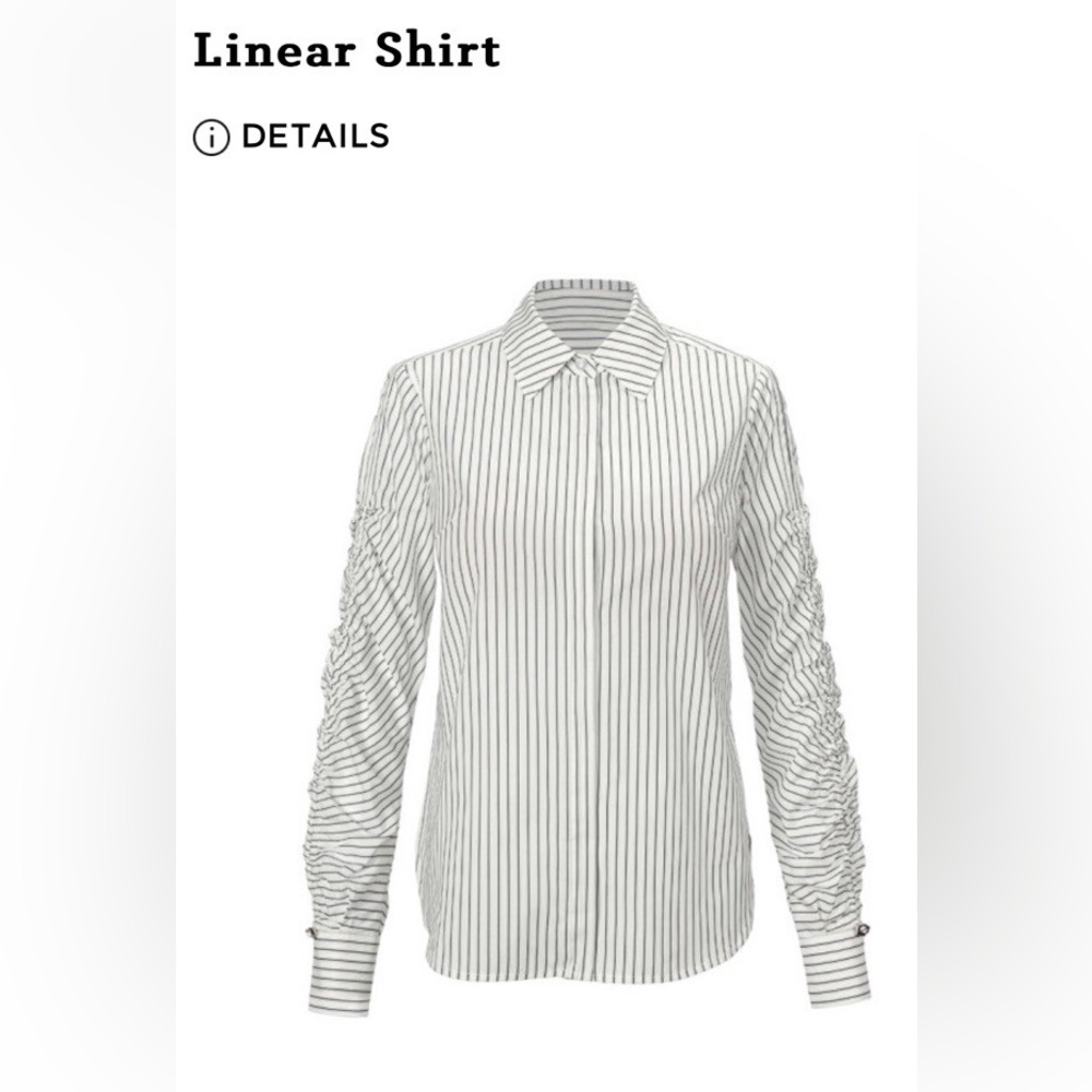 CAbi Black and White Striped Button-Down Shirt